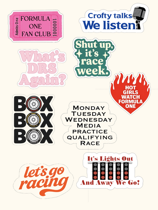 F1 for the Fans Stickers | Fan Sticker Pack | Funny F1 Stickers |