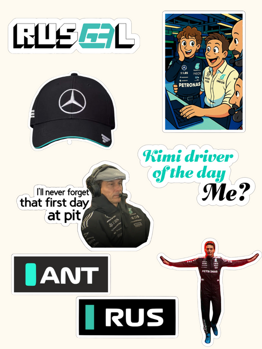 Mercedes Stickers | Mercedes Team Sticker Pack | Funny F1 Stickers | Mercedes Merch |