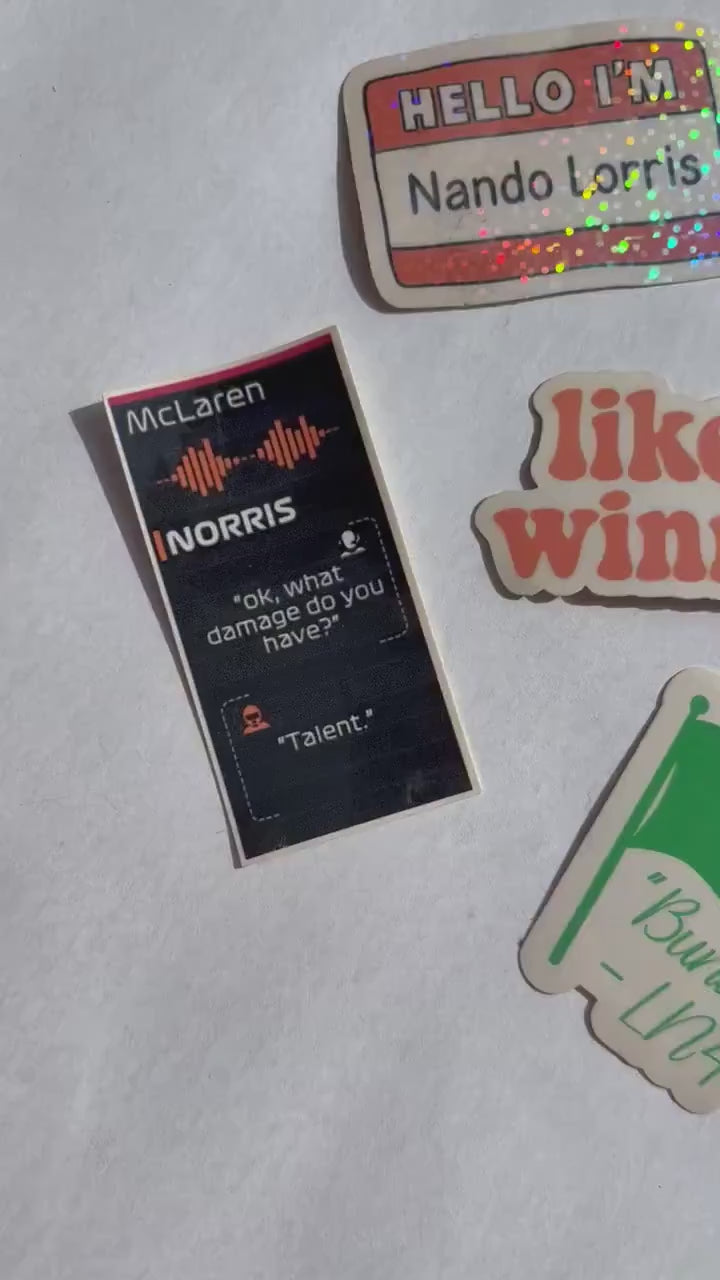 LN4 Stickers | Lando Norris Sticker Pack | Funny F1 Stickers | McLaren Merch |